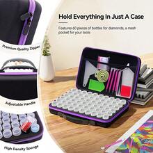 30/60/120/180/240 个插槽、钻石画收纳盒、升级版帆布收纳盒，配有配件防震珠子和艺术品收纳架、便携式珠宝容器（带工具）、多功能工艺和缝纫用品套件、塑料材质