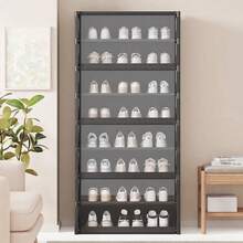 1pc (42cm/16.53 Inches) Wide Flip Cover Dustproof Shoe Cabinet, Multi-Layer Optional, Partition Cabinet Storage Box, Home Free Installation Shelving Unit, Suitable For Small Apartments
