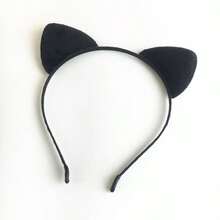 1pc Mask And 1pc Cat Ear Headband, Mask, Halloween Costume Party Accessories, Costume, Women's Costume, Adult Black Cat Costume, Halloween Party - Multicolor - View 11