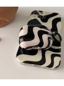 Zebra Striped Simple Style Earphone Case Compatible With Apple Pro/ Pro/ 3/ 2/ 4