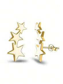 suteyi 星形裝飾耳釘 - 銀色 - 查看 2