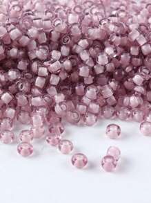 GO2CJBEADS 10 جرام متعدد الألوان حبيبات زجاجية دائرية بقطر 2 مم بخط فضي للاستخدام في صناعة الأساور DIY