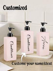 Custome Dispenser Bottles, 400ml Refillable Shampoo And Conditioner Dispenser Bottles, Custome Refillable Shampoo, Conditioner And Body Wash Bottles, Home Bathroom Decor Summer, For Shampoo Conditioner Body Wash Empty Plastic Refillable Containers For Shower