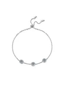 rainonme 1pc 1.5ct Moissanite Bracelet For Women Blingbling Elegant Party 925 Sterling Silver And Earrings All Seasons High-Quality Women's Jewelry, Ideal Choice For Daily Wear And Vacation, Exquisite Birthday Gift, Engagement Wedding Anniversary Birthday Christmas Gifts Special Occasions Day Gift, Sparkling Gorgeous Jewelry, Graduation Seasons Gifts, 2025 Summer Beach Vacation Style Jewelry - Bubbles - View 5