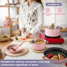 12-Piece Stainless Steel Cookware Set-Wire Handle Pot Set Stainless Steel Wire Handle Milk Pot Stainless Steel Soup Pot Steamer Set With Glass Lids, Versatile Kitchen Pots And Pans Collection