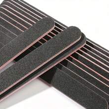 100/180 Grit Double-Sided Nail File Set, Black Sandpaper Nail Buffing Block, Washable Nail File Tools For Natural & Acrylic Nails DIY Salon Use