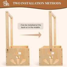 带盖木制婴儿收纳篮 - 婴儿服装整理盒，新生儿礼品套装，婴儿房装饰 - 米色 - 查看 6