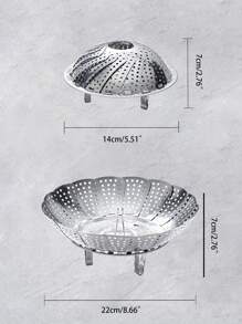 1pc Stainless Steel Foldable Steamer Rack - Silver - View 6