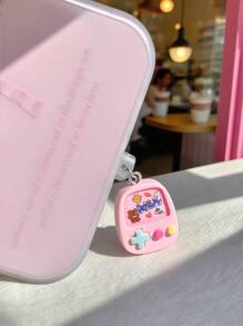 1pc Pink Cartoon Game Console Y2K Style Phone Dust Plug, Suitable For Lightning/Type-C Charging Port Pendant