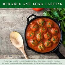 30cm Cast Iron Frying Pan | Non-Stick, Handle-Frying Pan | Smooth Surface For Induction Cooking | Versatile Kitchen And Dining Use | Durable And Easy-To-Clean Cast Iron Cookware - Black - View 7