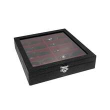 Estojo Porta Óculos 10 Casulos Preto Com Interno Aveludado Caixa Organizador Maleta para Óculos - Vermelho - Visão 11