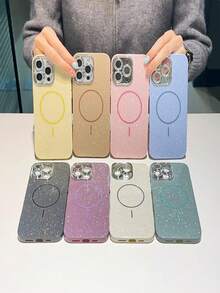 Luxury Bling Glitter Camera Lens Magsafe Magnetic Case Cover For IPhone 16/15/14/13/12/11/Pro/Promax - 米色 - 查看 3