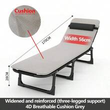 1 Pc Foldable Steel Frame Recliner Chair, Portable Folding Chaise Lounge, Siesta Rest Chair, Multi-Functional Folding Bed, Suitable For Office, Home, Outdoor Patio