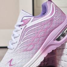 Women Running Shoes Fashion Air Sneaker Women Cushion Mesh Breathable Tennis Sport Shoes - 白紫色 - 查看 3