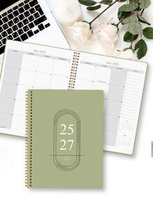 Trees 1 件 2025-2027 每周和每月学年计划日历笔记本，A4 月度计划笔记本，带笔记防水封面，个人组织者，办公和学校用品 - 彩色 - 查看 3