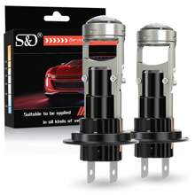 H4 LED 投影仪镜头 H7 H11 9005 HB3 9006 HB4 LED 汽车大灯灯泡 Canbus 30000LM 远近光迷你灯 12V 6000K