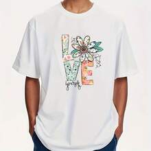 花卉“LOVE Yourself”乙烯基热转印贴纸，混合颜色熨烫贴花，适用于 T 恤、枕头、DIY 服装装饰、工艺品 - 彩色 - 查看 6