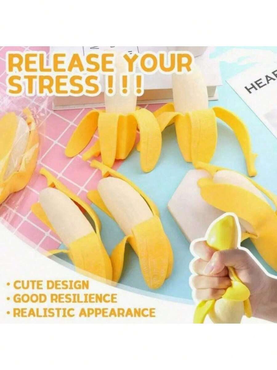 1个逼真可剥香蕉挤压玩具，仿真玉米软萌玩具，创意恶搞玩具，抗焦虑减压玩具，派对、返校、节日、生日礼物、青少年及成人适用、复活节礼物、送给亲朋好友的礼物、礼篮填充物（香蕉香味）