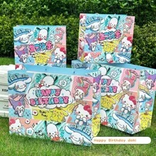 Sanrio 1 pieza Bolsa de regalo de gran capacidad para cumpleaños de Sanrio Happy Birthday, de alta calidad, bolsa de regalo de Sanrio, bolsa de envoltura de regalo, bolsa de empaque de regalo de cumpleaños, esencial para regalos de cumpleaños, también se puede usar para almacenamiento diario