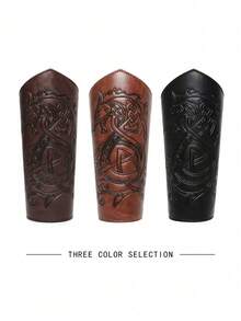 Faux Leather Armor Medieval Gloves Wristband Viking Arm Guards LARP Accessories Wide Bracelet Arm Armor Cuffs Men Costume Accessories