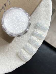 1 pieza Polvo de cristal de sal de mar en forma de copo de nieve blanco, polvo de azúcar ultra fino y brillante para manualidades de arte de uñas DIY, adecuado para uñas Y2K, manicura francesa, suministros para uñas, temporada de bodas, Día de San Valentín - Multicolor - Ver 6