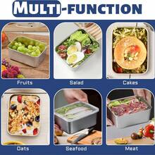 Stainless Steel Food Container Set Lunch Boxes- Commercial-Grade 304 Meal Prep Boxes With Locking Lids - Leakproof & Rust-Proof For Camping, Catering & Home Kitchens - Dishwasher Friendly & Stackable Design Bento Boxes,School Supplies - Silver - View 4