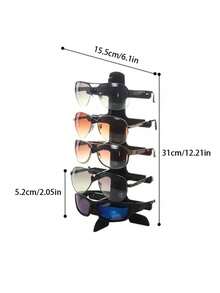 1 pieza Soporte de exhibición de gafas de sol negras, vitrina de mostrador para gafas - Negro - Ver 6
