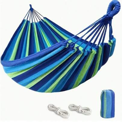 Outdoor Rest Hammock, Garden Camping Hammock, Portable Hammock With Carrying Bag For Yard, Patio, Backyard, Porch Travel,Hanging Rope Suitable For Camping, Patio, Garden, Balcony - Full Support Seat For Reading And Leisure, Camping Patio Lounge Chair, Comfortable Cushion, Weatherproof Material, A Must-Have For Book Lovers