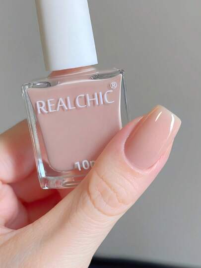 REALCHIC 10มล./ชิ้น เล็บสีนู้ด, ยาทาเล็บสูตรน้ำ, แห้งเร็ว, ติดทนนาน, ลอกออกได้, ทำเล็บสำหรับผู้หญิงและเด็กผู้หญิง, ของขวัญวันหยุด