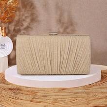 Evening Dress Pleated Bag Glitter 2025 New Banquet Bag Wedding Dinner Bag - Vàng - Xem 2
