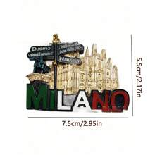 1pc Italian Landmark Fridge Magnet, 3D Resin Milan Duomo, Venice Canal & Italian Motorcycle (Vespa), Travel Souvenir Gift, Home Office Fridge Decor