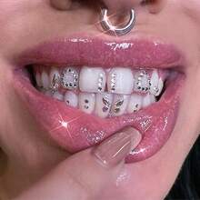 Colorful Personalized DIY Tooth Jewelry Set, Minimalist Elegant Tooth Accessories, Niche Popular Fashion Tooth Jewelry For Beginners, Suitable For Men And Women Party, Graduation, Prom (Excluding Glue) - Multicolor - View 6