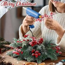 6/12/24 pezzi Bacche rosse artificiali e rami di pino innevati - profumo di rami di cedro natalizi per ghirlande e decorazioni natalizie, rami di pino in plastica per fai da te e decorazioni invernali, senza elettricità o batterie necessarie, Natale, decorazioni natalizie per la casa