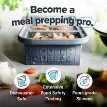 1 Cup Silicone Freezer Molds - Perfect For Storing Broth, Rice, Leftovers And More - Silicone Freezer Trays With Lids For Meal Prep - Charcoal - 1-Pack,9830914 - 西瓜粉 - 查看 5