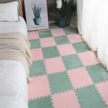 20 件/套创意拼图拼接地毯，几何图案马赛克瓷砖垫，纯色方形卧室床边地毯 - 彩色 - 查看 22