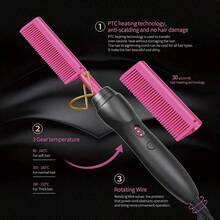 Professional Ceramic Hair Straightener With Multi-Function Copper Straightening Comb