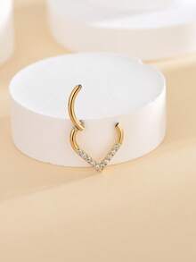 1pc 16G 1.2MM Thick Zirconia Inlaid Nose Ring Earring Nose Septum Ring Nose Septum Ring, Fashion Piercing Jewelry - Yellow Gold - View 14