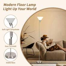 HonoDing Floor Lamp Standing Lamp Adjustable Head Arcylic Shade Floor Lamps For Living Room/Office/Bedroom Decor,Christmas Decoration (Satin Nickel) - US A Type Plug(110-127V) - View 7