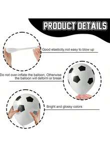 30pcs Football Balloons, Blue & Black, Football Print Balloon Set, 10" & 12" Football Birthday Party Decorations, Suitable For Men Football Sports Theme Party - Multicolor - View 4