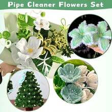 Bộ dụng cụ làm ống hút màu xanh lá cây - 250/500 chiếc, Thân bông nhung dày dùng cho nghệ thuật và thủ công, Hoàn hảo để làm động vật, hoa và đồ trang trí lễ hội, Dụng cụ làm ống hút cho hoa, Bộ dụng cụ thủ công, Ý tưởng cho hoạt động dự án nghệ thuật. - màu xanh lá - Xem 6