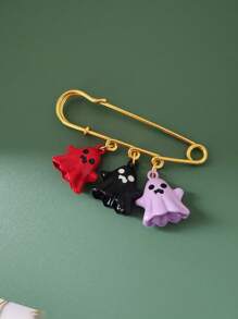 1pc Halloween Cartoon Ghost Brooch, Pin Brooch, Suitable For Daily Wear And Holiday Parties Office Accessories Shirts Jacket Jewelry Clothes Pin Funny Cute Teacher Gifts Costume Accessories Bag Charms
