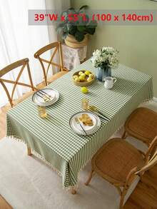 Modern Plaid Tassel Tablecloth For Spring/Summer, Suitable For Picnic, Party, Restaurant, Kitchen, Cafe, Daily Decoration - Multicolor - View 18
