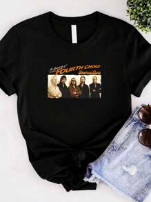 180g Pure Cotton Status Quo T Shirt Large Black Tour Concert Oversized Rock N Roll Fashion Stretched Versatile Graphic Print Round Neck Short Sleeve Designer Clothes Unisex Stylish Casual Summer For Women Top For Everyday Wear Soft Breathable Slightly Homme Streetwear Comfortable.