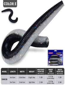 TACKLEPIONEER (10pcs/Pack) Lure | Noodle Worm | Earthworm Bait | The Black Pit Slowly Descends And Slowly Settles Into The Lead Lead-Free | Bass - Blackfish - Inverted Lure Bait - Multicolor - View 15