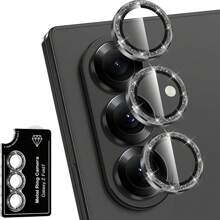 1 Protector pentru lentilă cameră compatibil cu Galaxy Z Fold7/Galaxy Z Flip7, anti-zgârieturi, înaltă definiție, sticlă securizată ultra-subțire 9H, ramă din aluminiu, cu localizator de instalare, instalare ușoară, lentilă metalică, pernă de protecție pentru lentila camerei, negru strălucitor, argintiu strălucitor, multicolor strălucitor, roz strălucitor, compatibil cu Galaxy Z Fold6/Galaxy Z Flip 6/Galaxy Z Fold 5, aplicabil pentru utilizare zilnică, birou, husă pentru cameră telefonică de acasă, impermeabilă, rezistentă la șocuri, anti-cădere, rezistentă la zgârieturi.