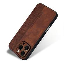 高品质砂纹手机保护壳，黑色/绅士蓝/紫色/经典棕/绿色可选，PU材质，兼容苹果15、14、13、12、11 Pro Max Plus X Xs Xr，三星Galaxy S25、S24、S23、S22、S21 Ultra、S25、S24、S23、S22、S21 Plus、S25、S24、S23、S22、S21、S20 FE，红米Note 14 Pro+、15 Pro、14 Ultra，红米Turbo 4 Pro 5G，荣耀X9C，MAGIC7 LITE，荣耀300 - 棕色 - 查看 4