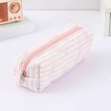 pieza de hermoso estuche de lápices de una sola capa con lazo, bolsa de almacenamiento con diseño de patrón floral, un imprescindible para la temporada de regreso a clases. - 1192-2 pequeño - Ver 16