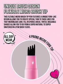 MISSLYN-Fork It Liquid Eyebrow Liner, precyzyjny eyeliner, precyzyjne, matowo-czarne pędzle do eyelinera w płynie, zapewniające naturalny wygląd brwi, wodoodporne, mocno napigmentowane, nie rozmazują się, gładkie, miękkie, do wypełniania i definiowania brwi - #02 - Zobacz 5