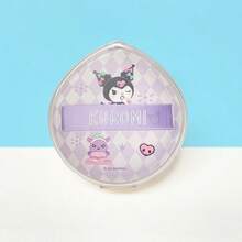 Miniso Bộ 2 bông mút trang điểm cỡ lớn Sanrio Kuromi mềm mại kèm hộp đựng, giúp trang điểm nhanh hơn và đều hơn, hộp đựng di động giữ cho bông mút luôn sạch sẽ, vật dụng cần thiết cho túi trang điểm (1 bộ) - Màu tím - Xem 3