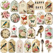 52PCS Vintage Old Newspaper Aesthetic Stickers For Scrapbook Journaling Water Bottles Laptop Scrapbooking Supplies Kit Cottagecore Waterproof Vinyl Junk Journal Stickers For Adults Christmas School Gift Decoration - Pink - View 4